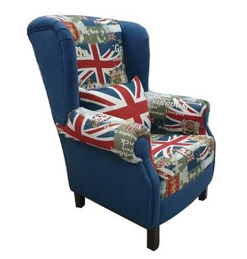 Кресло Британика синего цвета