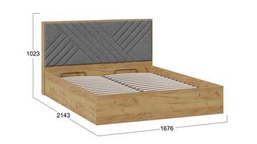 Кровать с подъемным механизмом Хилтон 160х200 бежевого цвета