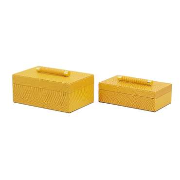 Набор из двух коробок для салфеток желтого цвета