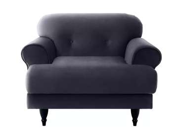 Кресло Italia в обивке из велюра темно-серого цвета с черными ножками