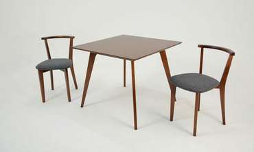 Набор из стола Arki М 90 и двух стульев Франк ПМ коричнево-графитового цвета