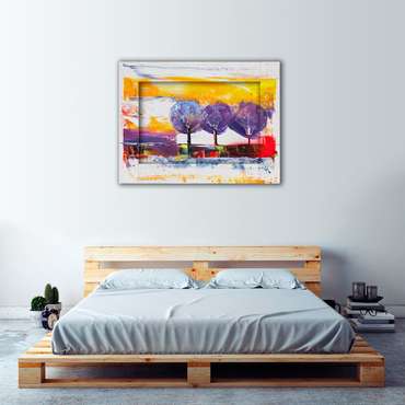 Картина с арт рамой Три дерева 60х80 бело-фиолетового цвета