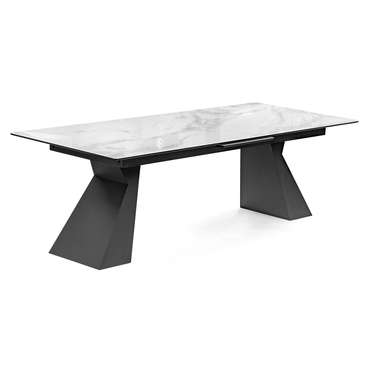 Раскладной обеденный стол Денхольм бело-черного цвета