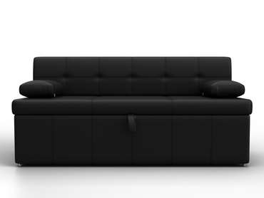 Диван Лео черного цвета (экокожа)