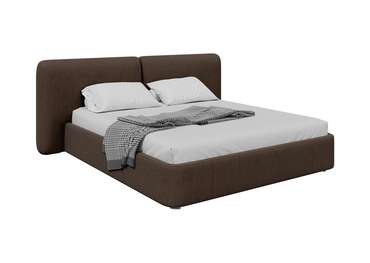 Кровать двуспальная Hub Soft 180х200 темно-коричневого цвета с подъемным механизмом