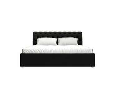 Кровать Сицилия 160х200 черного цвета с подъемным механизмом (экокожа)