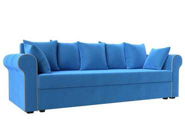 Прямой диван-кровать Рейн голубого цвета