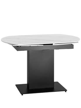 Раскладной обеденный стол Хлоя черно-белого цвета