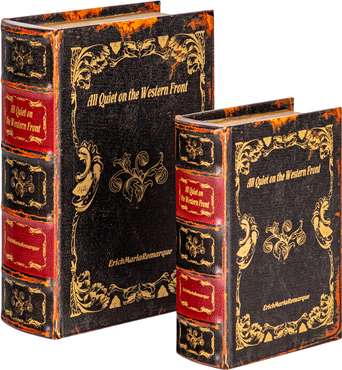 Набор из двух шкатулок в виде книг темно-коричневого цвета