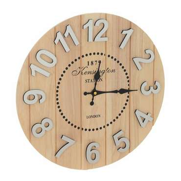 Часы настенные декоративные Wood бежевого цвета