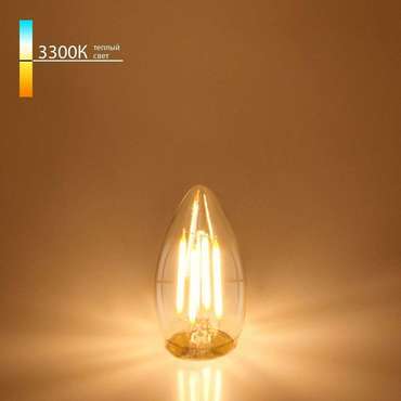 Филаментная светодиодная лампа "Свеча" C35 9W 3300K E27 (C35 прозрачный) BLE2733 Свеча F