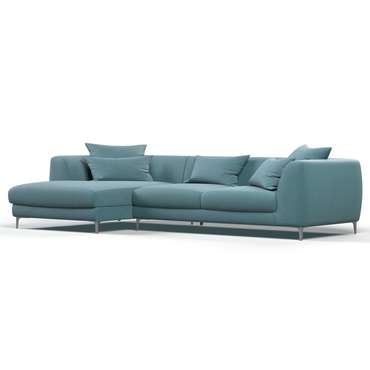 Угловой диван Elegant синего цвета