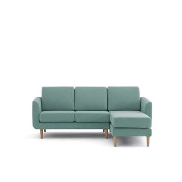 Угловой диван рифленый Jimi зелено-бирюзового цвета