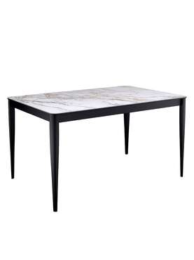 Раздвижной обеденный стол KS1400 бело-черного цвета