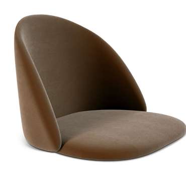 Обеденный стул коричневого цвета на металлическом каркасе