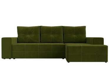 Угловой диван-кровать Перри зеленого цвета правый угол