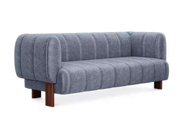 Диван Cassis синего цвета с коричневыми ножками