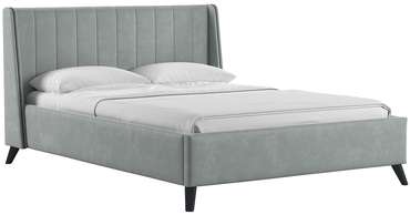 Кровать с подъемным механизмом и дном Виола 140х200 светло-серого цвета
