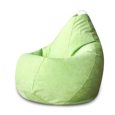 Кресло-мешок Груша L в обивке из микровельвета салатового цвета