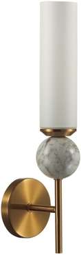 Бра Odeon Light Lolla 4359/1W под латунь/металл/стекло/белый мрамор IP20 E14 1*E14 40W 220V в форме шара