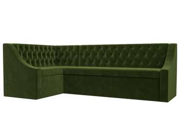 Угловой диван-кровать Мерлин зеленого цвета левый угол
