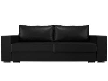 Прямой диван-кровать Исланд черного цвета (экокожа)