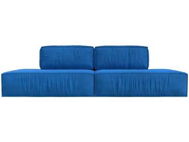 Прямой диван-кровать Прага лофт голубого цвета