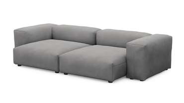 Прямой диван Фиджи двухсекционный большой серого цвета