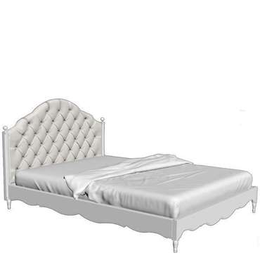 Кровать c мягким изголовьем с низким изножьем Марсель 140х200 белого цвета