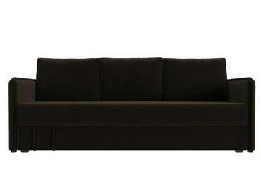 Прямой диван-кровать Слим коричневого цвета с пружинным блоком