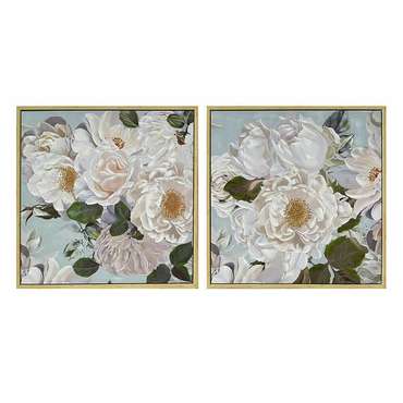 Картина 80 x 4 x 80 cm Цветы Shabby Chic (2 штук)