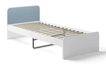 Кровать Home 90х200 бело-голубого цвета c ортопедическим основанием 