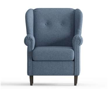 Кресло из рогожки Леон синего цвета