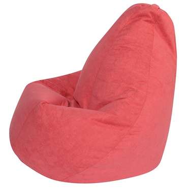 Кресло-мешок Груша L в обивке из велюра кораллового цвета