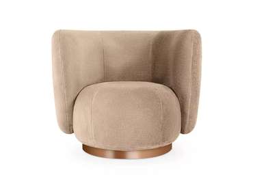 Кресло Lucca темно-бежевого цвета с коричневым основанием 