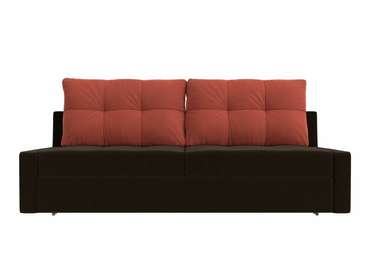 Прямой диван-кровать Мартин кораллово-коричневого цвета