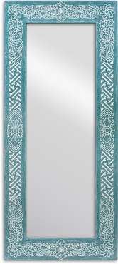 Настенное зеркало Мас Бирюза 62х142 в раме из массива сосны