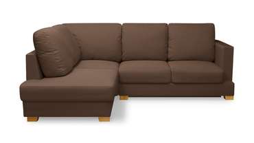 Угловой диван-кровать Плимут коричневого цвета