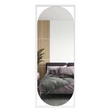 Дизайнерское настенное зеркало Kvaden M в металлической раме белого цвета