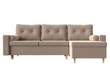 Угловой диван-кровать Белфаст бежевого цвета  правый угол