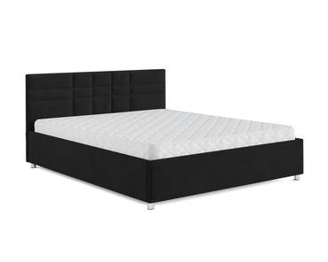 Кровать Нью-Йорк 140х190 черного цвета с подъемным механизмом (велюр)