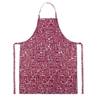 Фартук 'Правила кухни' 70х90, с карманом и регулируемой бретелью, рогожка, 100 % хлопок, 'Вишня'