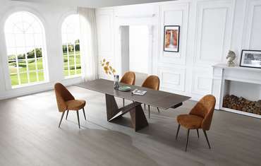 Раздвижной обеденный стол Portofino 160х90 коричневого цвета