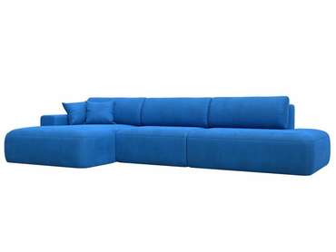 Угловой диван-кровать Лига 036 Модерн Лонг темно-голубого цвета левый угол