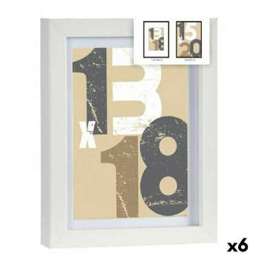 Настенные рамки Белый Cтекло Деревянный MDF 18 x 23 x 2,5 cm (6 штук)