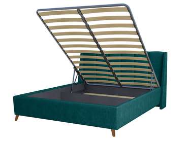 Кровать Skordia 160х200 темно-зеленого цвета с подъемным механизмом