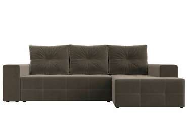 Угловой диван-кровать Перри коричневого цвета правый угол