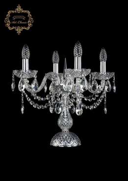 Хрустальная настольная лампа с подвесками Art Classic 45271 12.12.4.141-37.Cr.Sp подсвечник