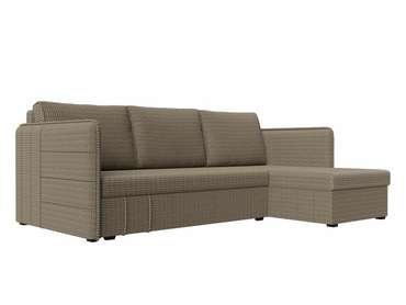 Угловой диван-кровать Слим коричнево-бежевого цвета правый угол