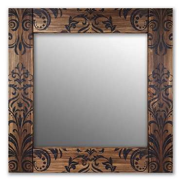 Настенное зеркало Дамаск 60х60 коричневого цвета